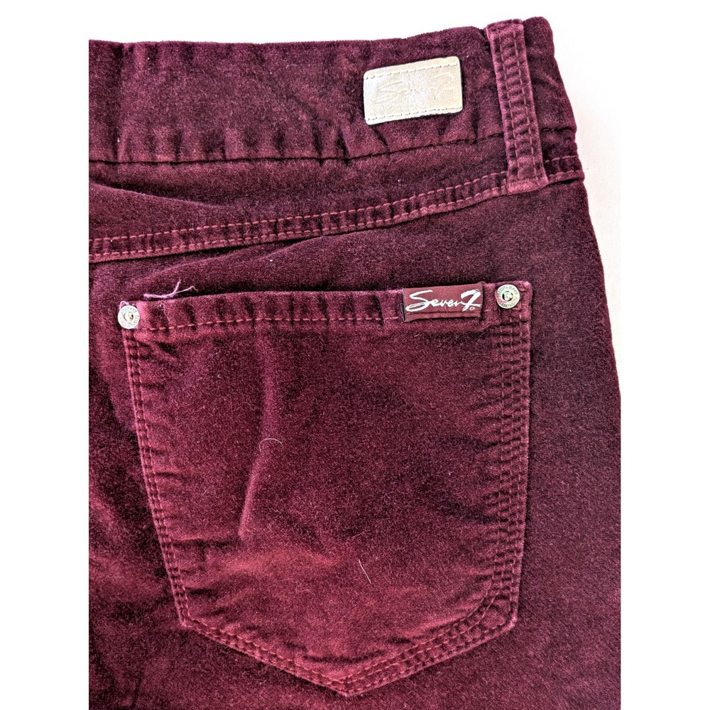 Seven7 Tummyless High Rise Skinny Pants Burgundy Corduroy Womens 12
